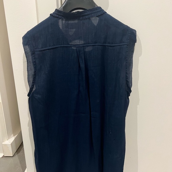 Cream, sheer navy blue with black lace detail . Short sleeve small - Picture 4 of 4